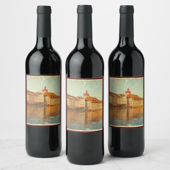 Etiqueta Para Botella De Vino Polaroids from Lucerne (Botellas)