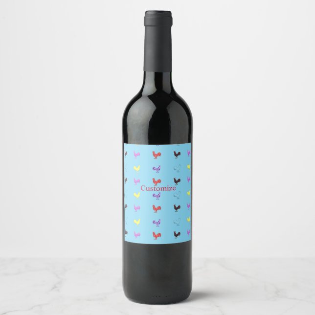 Etiqueta Para Botella De Vino Pollo Hens Thunder_Cove (Anverso)