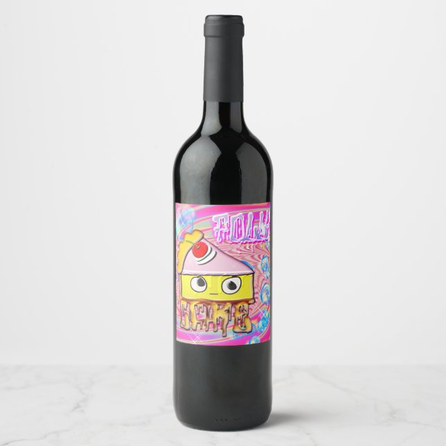 Etiqueta Para Botella De Vino Polly Cake - Tortina (Anverso)