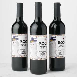 Etiqueta Para Botella De Vino Pop de Halloween Personalizado
