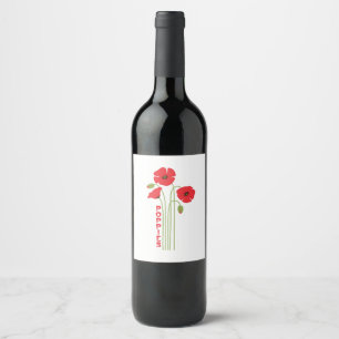 Etiqueta Para Botella De Vino Poppies