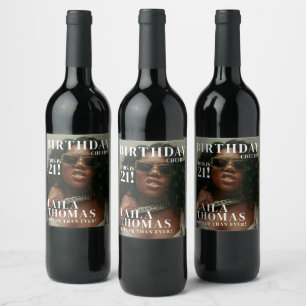 Etiqueta Para Botella De Vino Portada de la revista personalizado Birthday Party
