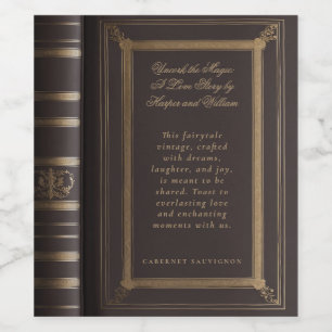 Etiqueta Para Botella De Vino Portada del libro de historias de amor