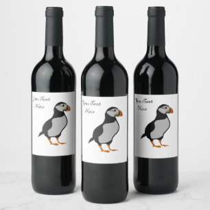 Etiqueta Para Botella De Vino Posición del Puffin Atlántico