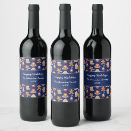 Etiqueta Para Botella De Vino Postres de Navidad