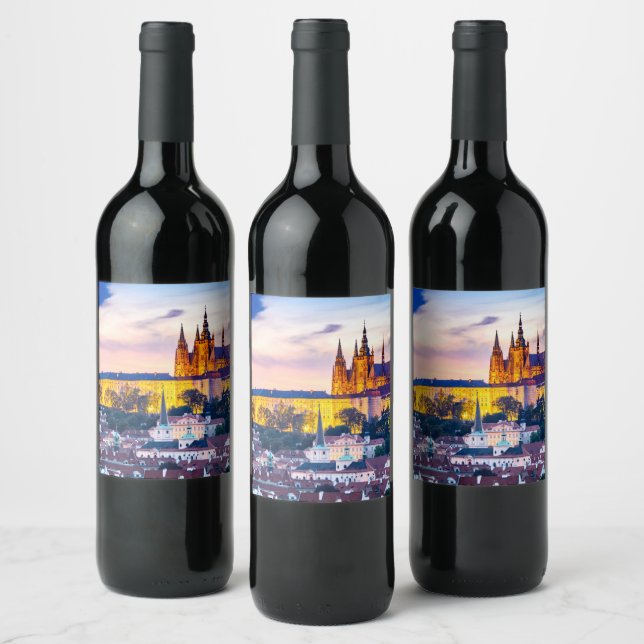 Etiqueta Para Botella De Vino Praga (Botellas)
