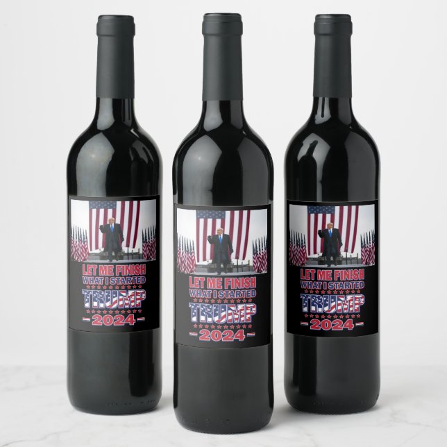 Etiqueta Para Botella De Vino Presidente Trump 2024 (Botellas)