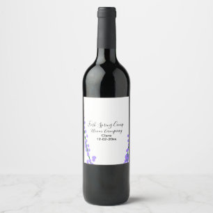 Etiqueta Para Botella De Vino Primavera fresca camping lavanda flores nombre fec