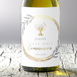 Etiqueta Para Botella De Vino Primer Relieve metalizado de oro de imitación azul