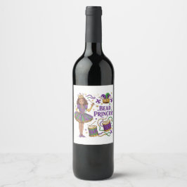Etiqueta Para Botella De Vino Princesa de las cuentas - Mardi Gras