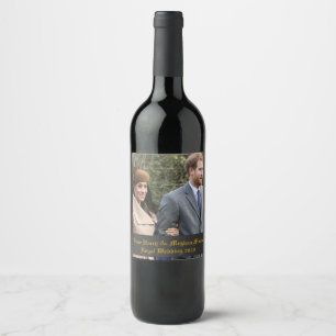 Etiqueta Para Botella De Vino Príncipe Harry y Meghan Markle Boda Real 2018