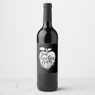 Etiqueta Para Botella De Vino Profesora de Regalos La mejor flor docente de la