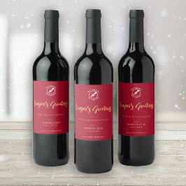 Etiqueta Para Botella De Vino Promoción del nombre del logotipo del Notario Rojo