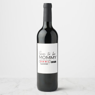 Etiqueta Para Botella De Vino Pronto será mamá 2025 Embarazo en San Valentín