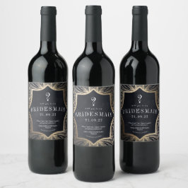 Etiqueta Para Botella De Vino Propuesta de damas de honor de frontera deco