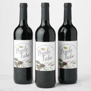 Etiqueta Para Botella De Vino Propuesta de la criada de novias de color de agua 