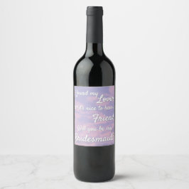 Etiqueta Para Botella De Vino Propuesta de la dama de honor de Dream Clouds