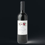 Etiqueta Para Botella De Vino Propuesta de la dama de honor de la brisa tropical<br><div class="desc">Esta etiqueta de vino de la dama de honor de la brisa tropical es perfecta para un elegante boda de primavera o verano. El diseño floral incluye flores rojas, burdeos, rubias y blancas sobre una cama de eucalipto acuático y vegetación tropical con un ambiente hawaiano relajado. Personalizar la etiqueta de...</div>