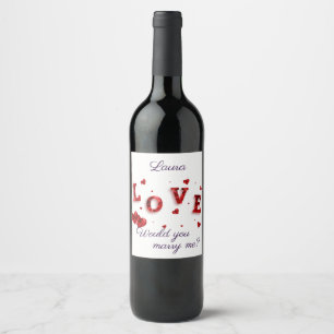 Etiqueta Para Botella De Vino Propuesta de matrimonio Marry Me