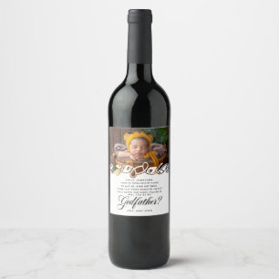 Etiqueta Para Botella De Vino Propuesta elegante de foto del padrino