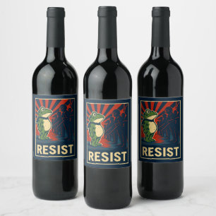 Etiqueta Para Botella De Vino Protesta de la Rana de Portland