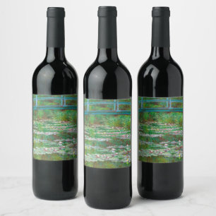 Etiqueta Para Botella De Vino Puente de fútbol japonés, 1899, por Claude Monet