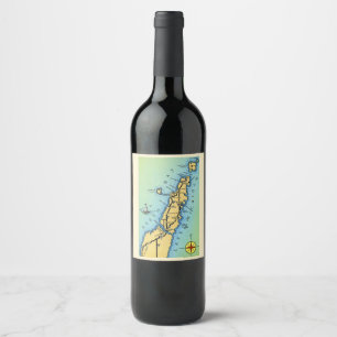 Etiqueta Para Botella De Vino Puerta colorida del condado vintage 