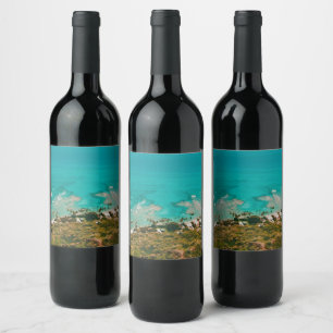 Etiqueta Para Botella De Vino Punto de vista de Diamond Head