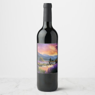Etiqueta Para Botella De Vino Purple Mountain Valley Sunrise Gracias