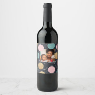 Etiqueta Para Botella De Vino Purpurina moderno: foto de Navidades de nieve con