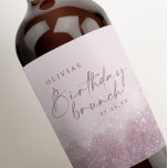 Etiqueta Para Botella De Vino Purpurina púrpura Lilac moda de brunch de cumpleañ<br><div class="desc">Moderno purpurina lila morada  elegante fiesta de cumpleaños etiqueta de botella fiesta brunch,  parte de una moderna colección elegante.</div>
