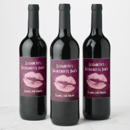 Etiqueta Para Botella De Vino Purpurina rosado sexy levanta Fiesta glamuroso