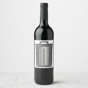 Etiqueta Para Botella De Vino Purpurina Trash Can