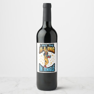 Etiqueta Para Botella De Vino Puse El Jingle En Los Navidades De Jingle Pajama M