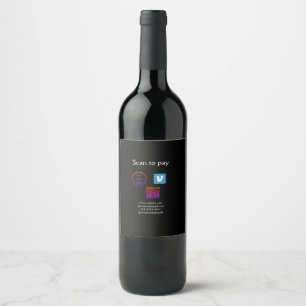 Etiqueta Para Botella De Vino Q R código venmo scan para pagar añadir logotipo m