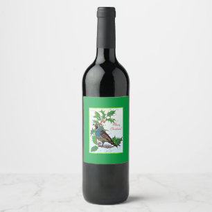 Etiqueta Para Botella De Vino Quail in Holly