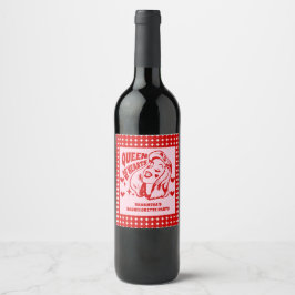 Etiqueta Para Botella De Vino Queen of Hearts Bachelorette Party