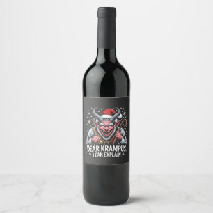 Etiqueta Para Botella De Vino Querido Krampus Puedo Explicar Navidad Santa