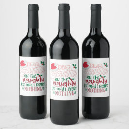 Etiqueta Para Botella De Vino Querido Santa