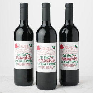 Etiqueta Para Botella De Vino Querido Santa