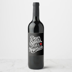Etiqueta Para Botella De Vino Querido Santa Negociemos Regalo Divertido De Navid