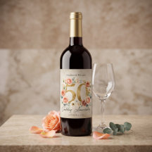 Ramo de acuarela rosa oro 50 aniversario