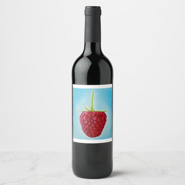 Etiqueta Para Botella De Vino Raspberry (Anverso)
