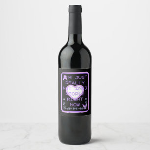 Etiqueta Para Botella De Vino Realmente no estoy por la gente ahora As de Corazo
