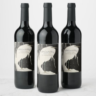 Etiqueta Para Botella De Vino Recepción de la celebración de la Boda de Invierno