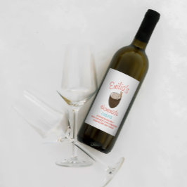 Etiqueta Para Botella De Vino Receta de Coquito Bebida Coco Dibujado a Mano  Con