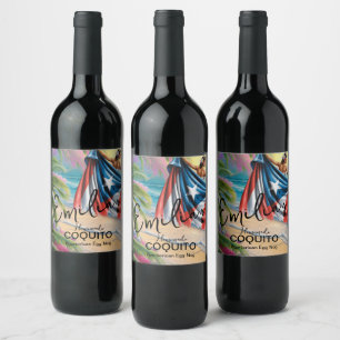 Etiqueta Para Botella De Vino Receta de Coquito Bebida de Ponche de Huevo Negoci