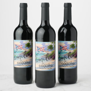 Etiqueta Para Botella De Vino Receta de Coquito Bebida de Ponche de Huevo Negoci