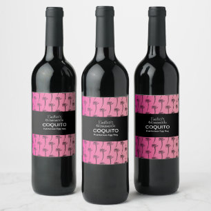 Etiqueta Para Botella De Vino Receta de Coquito Bebida Palmeras Ron Ponche de Hu