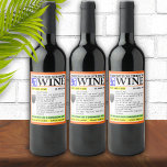 Etiqueta Para Botella De Vino Receta divertida<br><div class="desc">Graciosa etiqueta de prescripción para estas etiquetas de botellas de vino.</div>